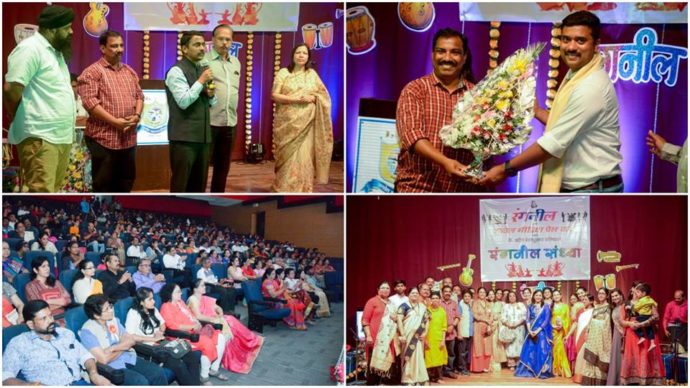 [:en]The 'Ranganil Sandhya' program was organised by Panvel Media Press Club on behalf of Pradeep Belapurkar Pratishthan.[:hi]पनवेलच्या रंगनील व पनवेल मीडिया प्रेस क्लब यांच्यातर्फे कै. प्रदीप बेलापूरकर प्रतिष्ठानच्या वतीने आयोजित केलेल्या स्थानिक कलाकारांच्या हिंदी-मराठी गाण्याचा 'रंगनील संध्या' कार्यक्रम थाटामाटात पार पडला.[:] 1