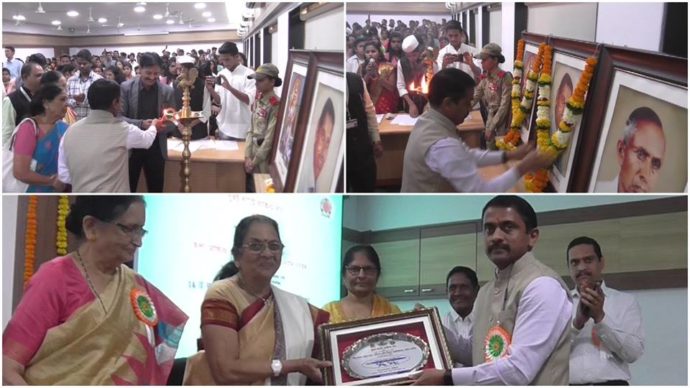[:en]The '14th Mahavidhyalayin Vidhyarthi Marathi Sahitya Sammelan' were organized on the behalf of Changu Kana Thakur College and Mumbai Marathi Sahitya Sangh at Khanda Colony.[:hi]खांदा कॉलनी येथील चांगू काना ठाकूर महाविद्यालय आणि मुंबई मराठी साहित्य संघ यांच्यावतीने '१४वे महाविद्यालयीन विद्यार्थी मराठी साहित्य संमेलना'चे आयोजन करण्यात आले होते.[:] 1