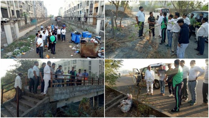 [:en]Panvel Municipal Council Leader Paresh Thakur and Chairman of Ward Committee (A) Abhimanyu Patil visited the ward no .6, the basic amenities like roads, electricity, water, waste management, etc.[:hi]पनवेल महानगरपालिकेचे सभागृह नेते परेश ठाकूर व प्रभाग समिती (अ) चे सभापती अभिमन्यू पाटील यांनी प्रभाग क्र.६ मधील रस्ते, वीज, पाणी, कचरा व्यवस्थापन इ.मूलभूत सोयीसुविधांचा पाहणी दौरा केला.[:] 1